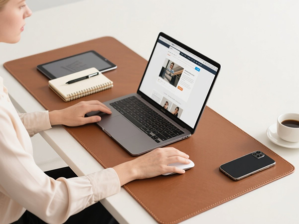 brown large leather mouse pad for women