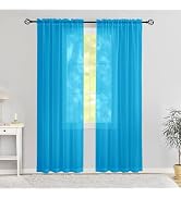 Karseteli Semi Voile Sheer Curtains 84 Inches Long 2 Panels Rod Pocket Window Treatment for Livin...