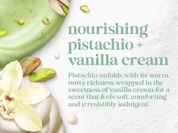 pistachio with the text about refreshing fragrance.
