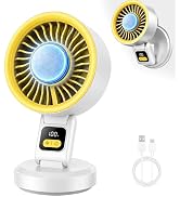 Sovrelon Desk Fan with Ice Cooling, 199-Speed Digital Display, Portable cordless Personal Fan 360...