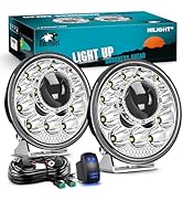 Nilight LED Light Pods 5.75 Inch 12LED Round LED Offroad Driving Lights 2PCS night vision Super B...