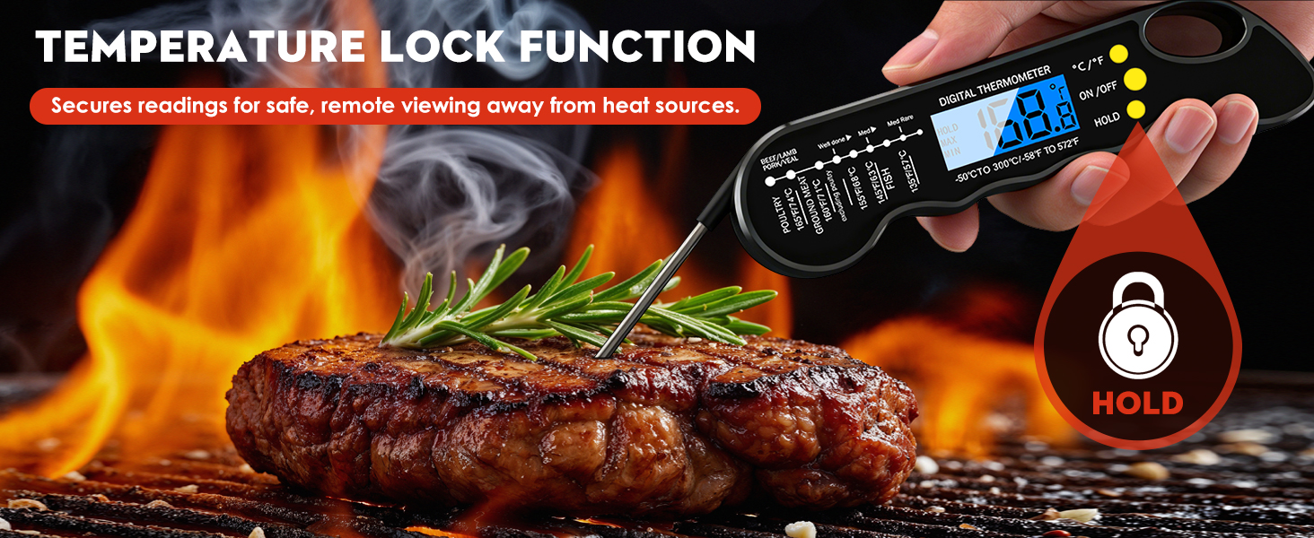 TRAUSI Instant Read Meat Thermometer