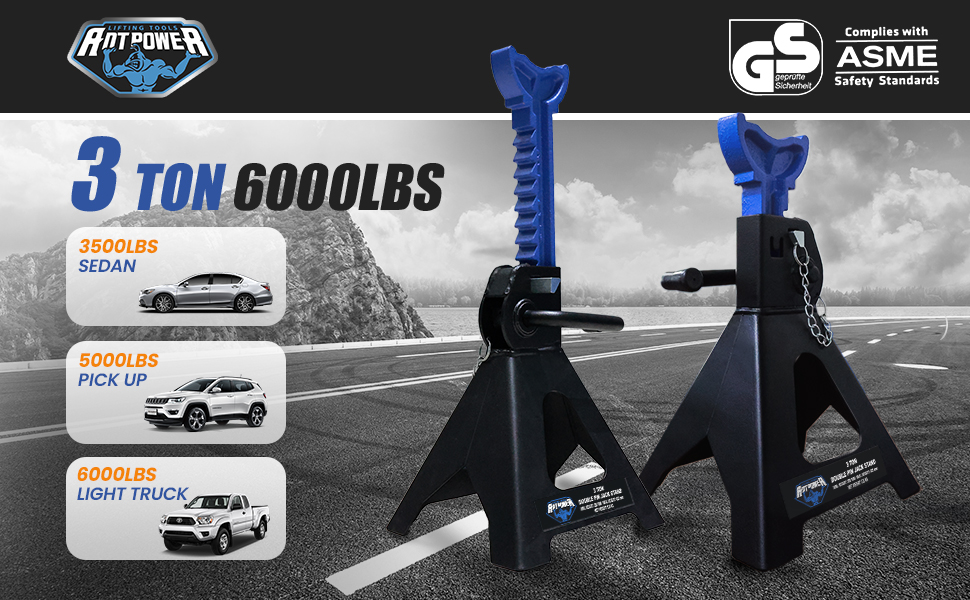 3 Ton Jack Stands 6,000 lb Capacity Car Lifting Stand 1 Pair Car Jack,Fit Use for Automotive