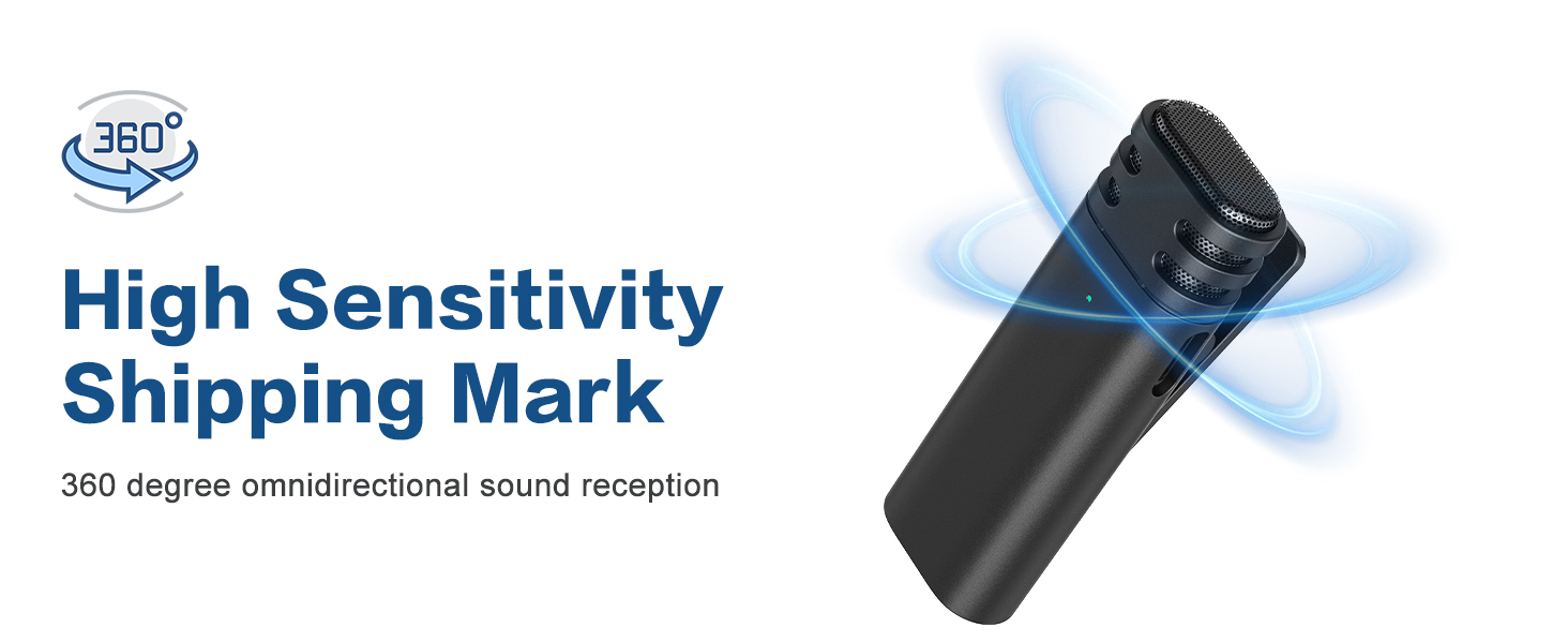 High Sensitivity 360 degree omnidirectional sound reception wireless microphone