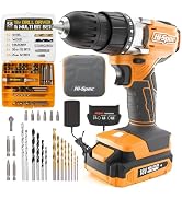 Hi-Spec Cordless Power Drill, 18V Electric Drill with Battery And Charger, Includes Driver/Drill ...