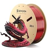 SEMDON Dual-Color Silk PLA Filament 1.75mm, Metallic Red-Black Gradient PLA, ±0.02mm Accuracy, 3D...