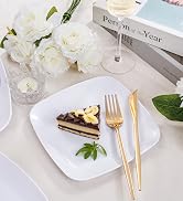 White square plastic plates