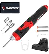 BLACKCUBE 4V Cordless Soldering Iron Kit, Rechargeable Soldering Iron with 2000mAH Rapid Heat Lit...