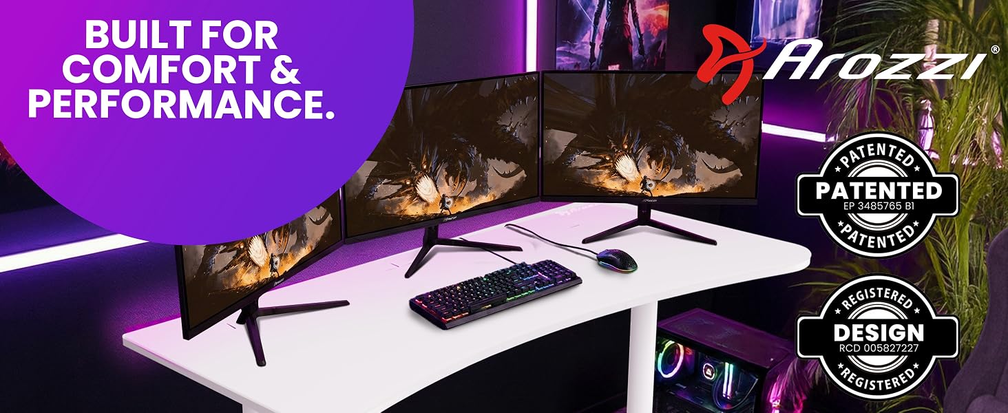 Gamer desk with spacious surface &amp;amp; cable management