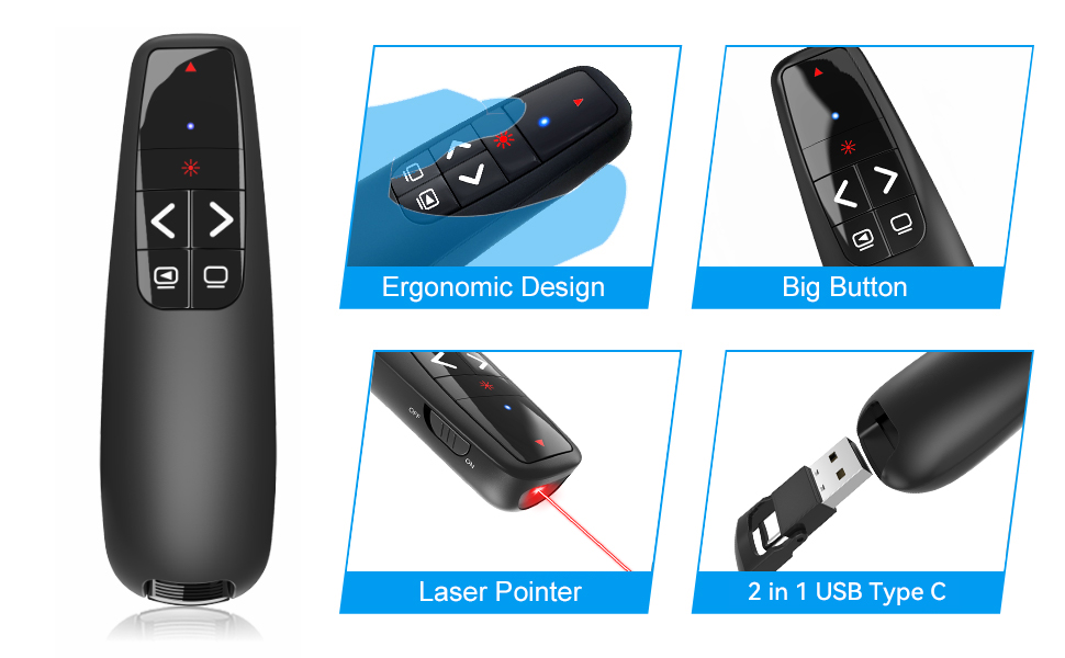 ppt clicker with laser pointer