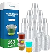 Dealusy 360 Set 1 oz Jello Shot Cups with Lids, Sturdy &amp; Food Safe Disposable Plastic Portion Con...