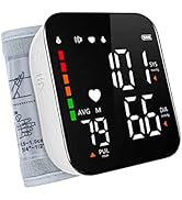 Greetmed Wrist Blood Pressure Monitor Automatic Talking Wrist Blood Pressure Cuff Digital Full Sc...