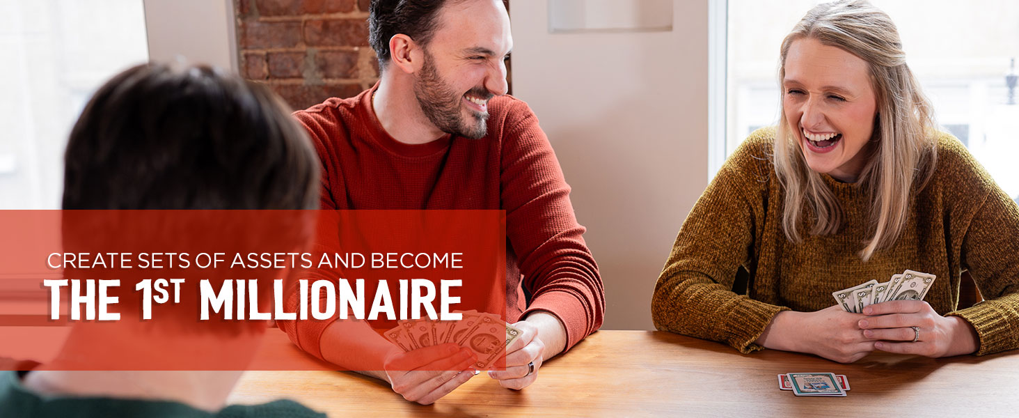 Smiling players create fun stealing from rivals to become millionaires.