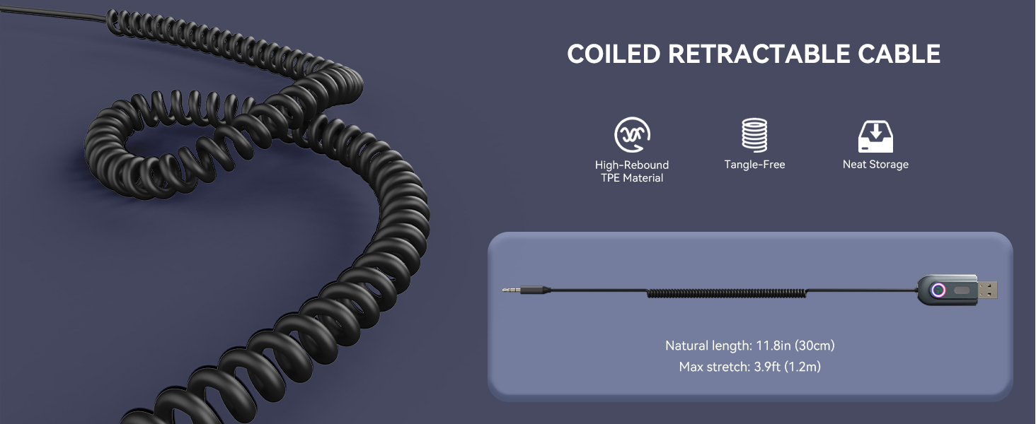 COILED RETRACTABLE CABLE