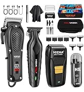 HIENA PRO Professional Hair Clipper Set for Men, Cordless Barber Clippers Set and Trimmer Kit, El...