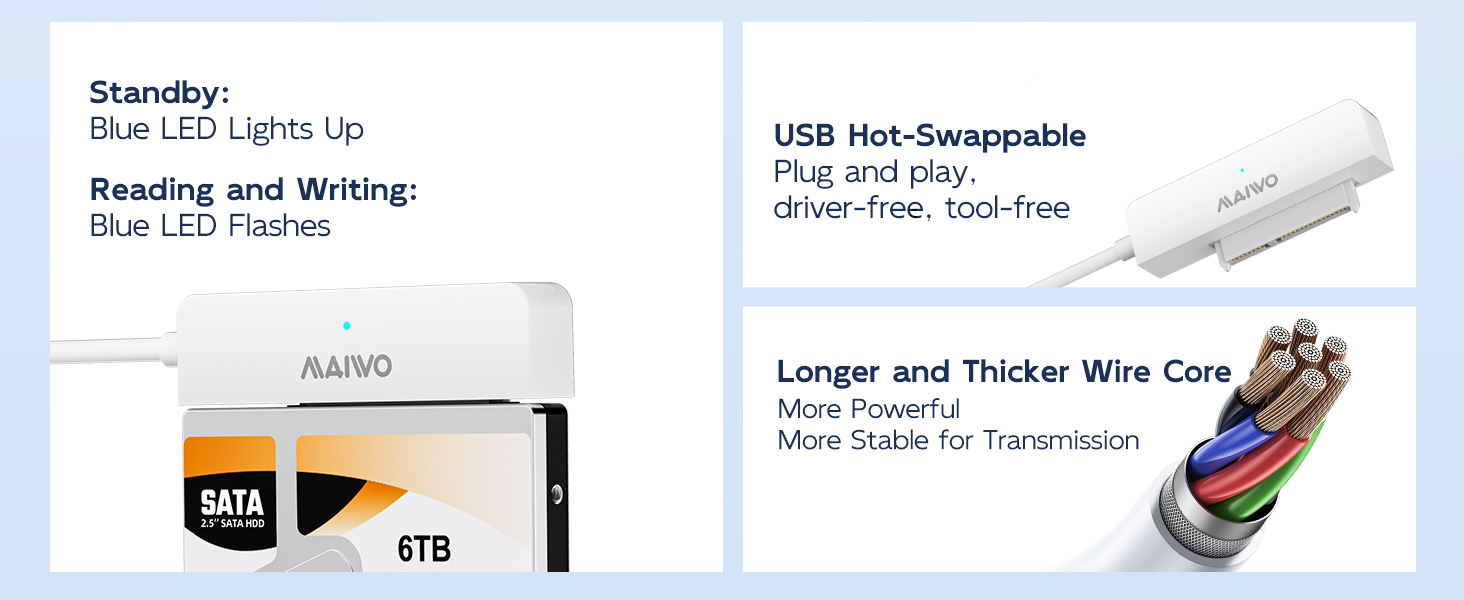 SATA to USB A 3.0 Adapters for 2.5“ SSD hdd Hard Drive disk ide to USB 3.1 Cable Converter reader