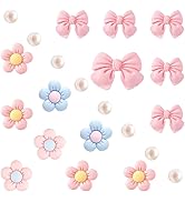 Gorofit 22 Pcs Resin Pink Bow Shoe Charms for Girls, Cute Flower Accessories for Clog Sandal,DIY ...