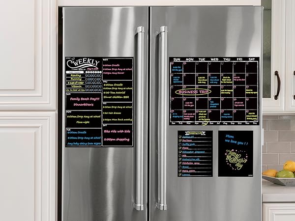 Magnetic Chalkboard Monthly Calendar - Weekly Planner Blackboard combo set