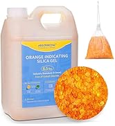 Desiccant Beads – 6.5 LBS Silica Beads with Orange Indicating Silica Gel, Premium Silica Gel Bead...