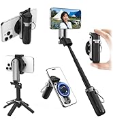 Flymile Magnetic Selfie Stick Mini Tripod for iPhone, Portable Pocket 4-in-1 Multifunctional 360°...