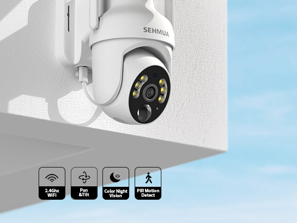 sehmua security camera wireless outdoor night vision easy to install outside