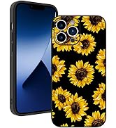 ZIYE for iPhone 14 Pro Max Case Sunflower with Camera Lens Protective Cover for Girl for Women,Ha...