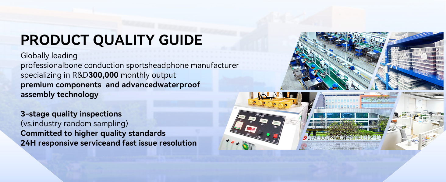 Text reads 'PRODUCT QUALITY GUIDE'. Collection of technical documentation or manual pages with text and diagrams spread across multiple panels.