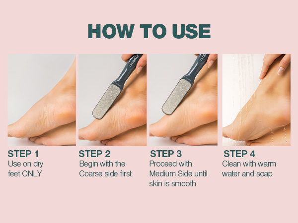 how to use nickel foot file dry feet side skin smooth water soap