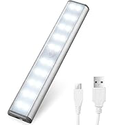Motion Sensor Cabinet Lights,USB Rechargeable 20 LED Portable Cordless Closet Lighting,Wireless U...