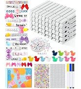 Cheer Pins for Backpack Cheer Stuff Kit 70 White Colored Clothes Pins with Mini Resin Ducks Bows ...