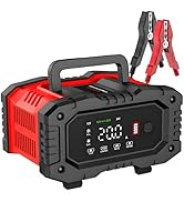Premium 20Amp Battery Charger, 12V/24V LiFePO4 Lead Acid AGM Smart Automatic Battery Trickle Char...