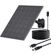 Zivif USB C Solar Panel for Security Cameras, 10W Solar Charger with USB-C Cable, DC 5.5x2.1mm &amp; ...