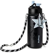 ChugJug Cute Water Bottle with Strap, 32oz Insulated Stainless Steel Bottle for Girls, Travel &amp; D...