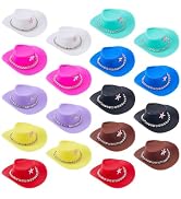 PH PandaHall 18Pcs Mini Cowboy Hat for Crafts 9 Colors Cute Miniature Western Cowgirl Hats Decora...