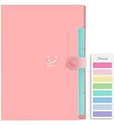 Forvencer Expanding File Folder, Pink Cute Folderfor Important Documents 5 Pocket Folder Organize...