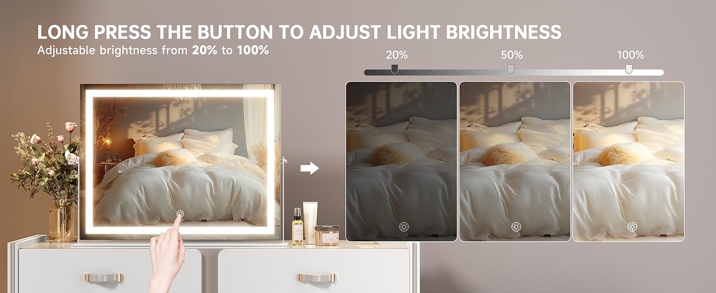 vanity mirror brightness adjustment