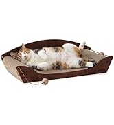 ZOMISIA 26'' Cardboard Cat Scratcher Bed - Large Scratcher Couch for Indoor Cats, Orthopedic Scra...