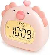 BANDIANCY Axolotl Mood Light Alarm Clock, Pink Axolotl Night Light, USB Charge Desk Alarm Clocks,...