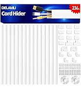 Delamu 236in Cord Hider, Professional Cable Cover Kit for Wall, TV Wire Hider for Wall Mounted TV...