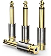 MOSWAG 4 Pack RCA to 1/4 Inch Adapter 4 Pack, 6.35mm Quarter Inch TS Mono Male to RCA Female Jack...