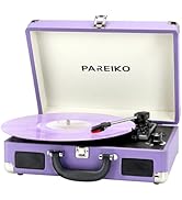 PAREIKO 3 Speed Vinyl Record Player Bluetooth Turntable Vintage Record Player with Built-in Stere...
