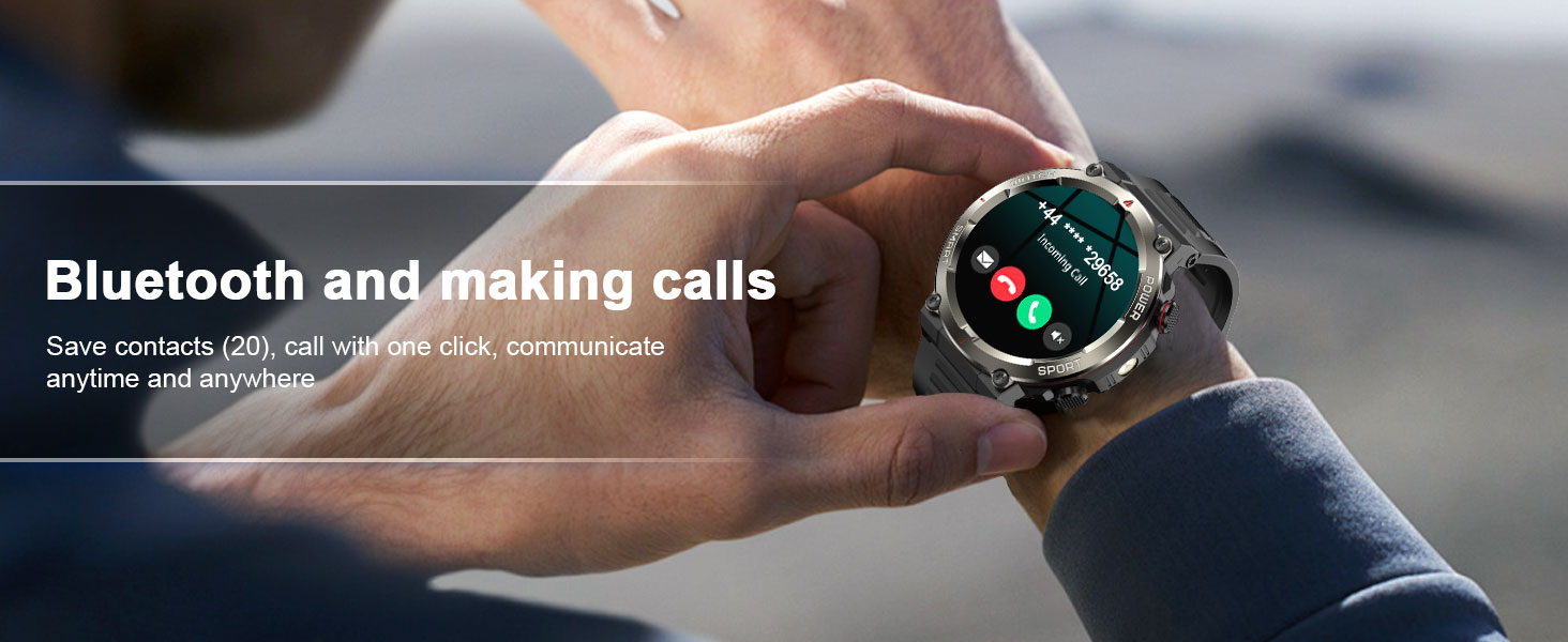 Bluetooth call support (make/receive calls from wrist)