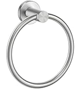 FORIOUS Brushed Nickel Towel Ring, SUS304 Stainless Steel Hand Towel Holder for Bathroom Wall Mou...