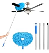 Ceiling Fan Cleaner Duster High Ceiling Extended Fan Blade Cleaner from 13 to 50 Inch Reusable Mi...