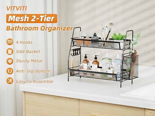 2-Tier Bathroom Organizer Countertop
