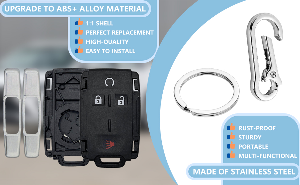 Key Fob Case for Chevy Silverado Colorado GMC Sierra 1500 2500 3500 HD Canyon 2014