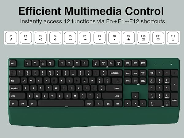 green wireless keyboard
