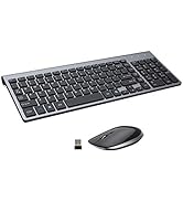 Wireless Keyboard and Mouse -USB Slim 2.4G Wireless Keyboard Mouse Combo Full-Size Ergonomic Comp...