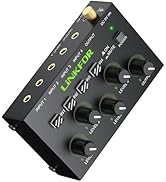 LiNKFOR 4 Channel 3.5mm Audio Mixer Stereo Audio Mixer Support RCA Input and Output Mini Active S...