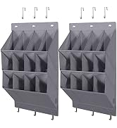 STORAGE MANIAC Over the Door Shoe Organizer, 2 Pack Hanging Shoe Organizer, 12 Large Pockets Shoe...